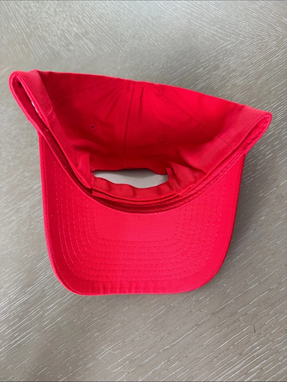 New Red 5 panel a-frame Velcro back hat